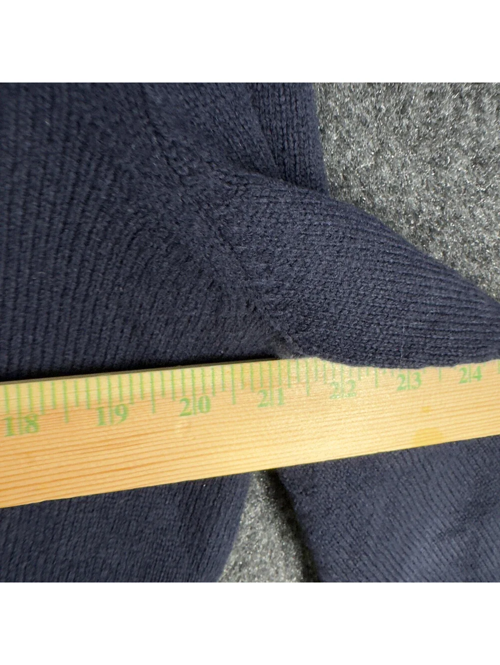 Lands' End Sweater Pullover Men M Medium Blue Knit V-Neck Long Sleeve Soft Cozy